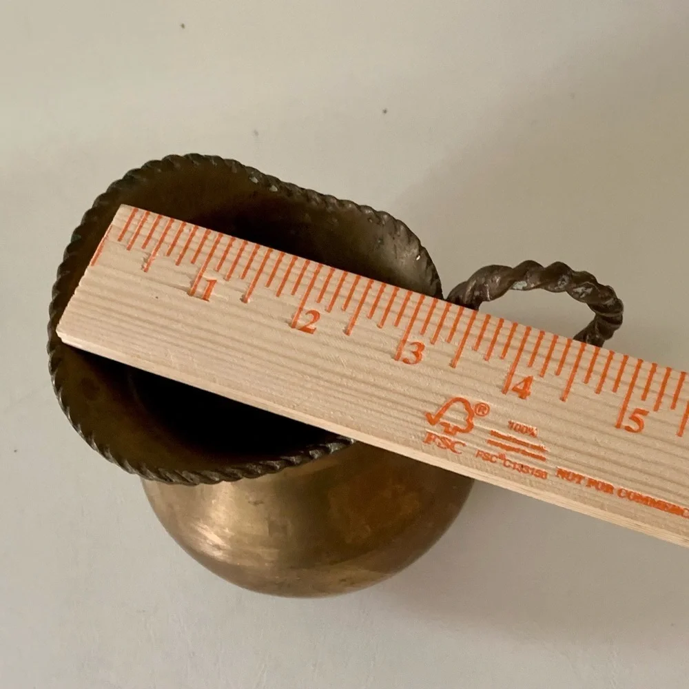 Vintage Solid Brass Water Pitcher Rope Handle Design Made in India